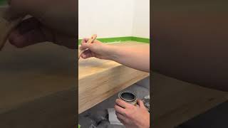 Part 2 of my DIY floating bench build — staining and sealing the wood to finish it off