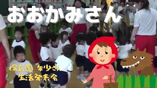 👶日本の保育園 授業参観 「おおかみさーん」で遊ぶ　泣き叫ぶ子も・・・