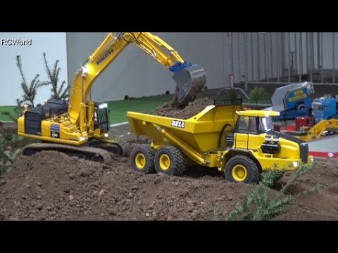 RC Construction Site Excavator Dozer Dumper Baustelle Bagger ♦ Erlebniswelt Modellbau Kassel 2016