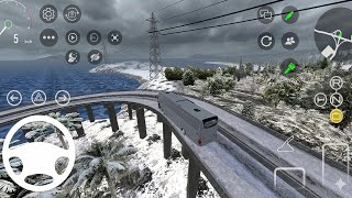 Driving on Most Dangerous Snowy Bridge! 😱 Real Graphics Simulation Gaming