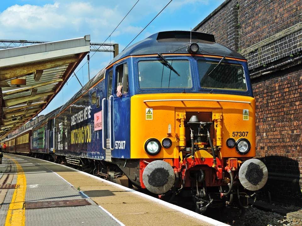 DRS 57307 & 47828 on 5Z36 Northern Belle ECS at Crewe 18/5/2014