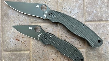 Spyderco Military 2 (C36GMCBKP2)And Para 3 (C223GMCBKP) DLC Magnacut Black G10 Salt Series
