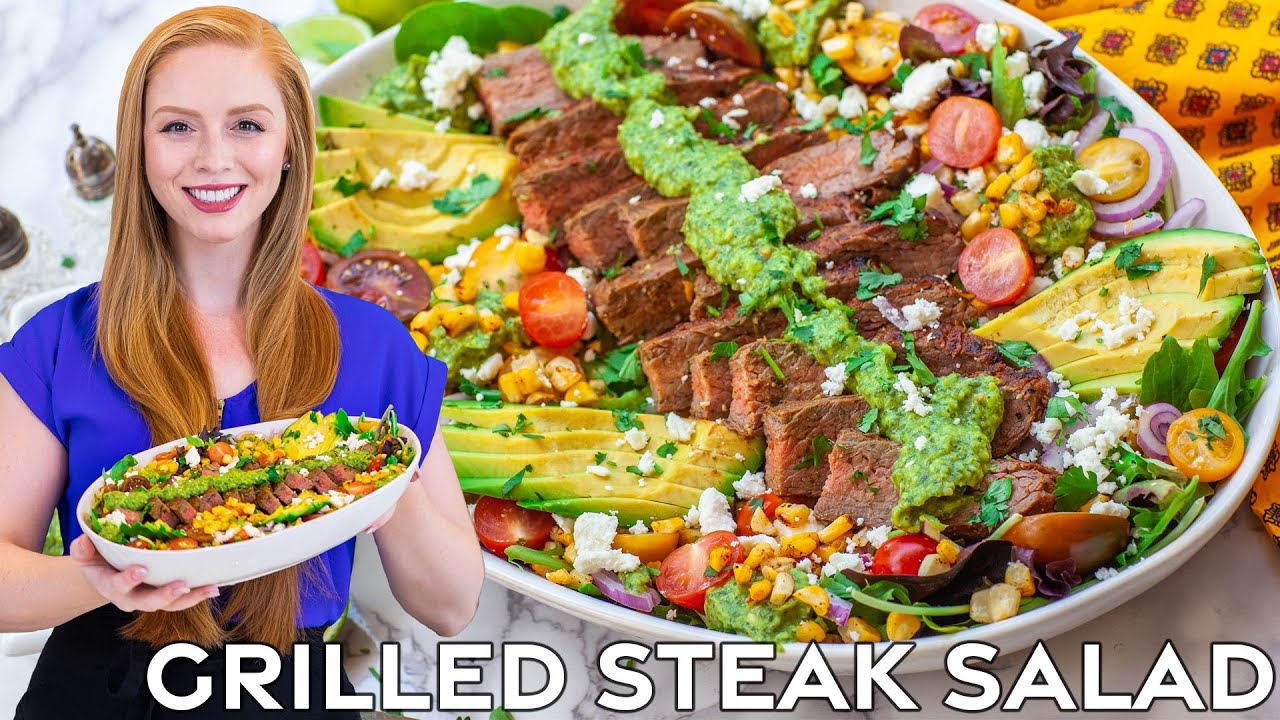 Grilled Steak Salad with Grilled Corn | How to Make Flank Steak | with