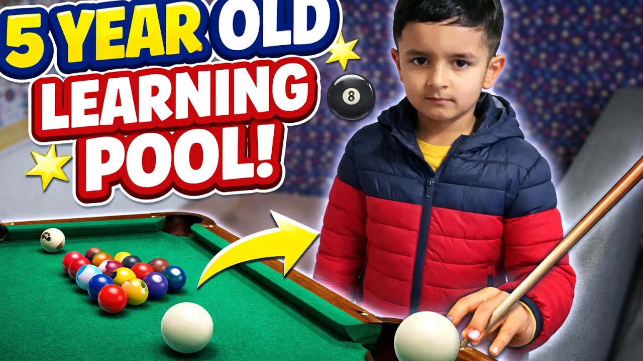 Here is my Champion 😁| 5-Year-Old Boy Learning Billiard Pool 