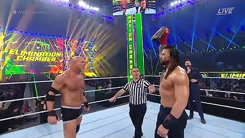 WWE Elimination Chamber 2022 - Roman Reigns VS Goldberg- Smackdown Universal Championship Full Match