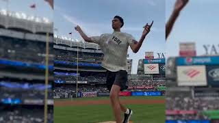 Wemby takes his 1st subway ride \& throws the first pitch at Yankee Stadium