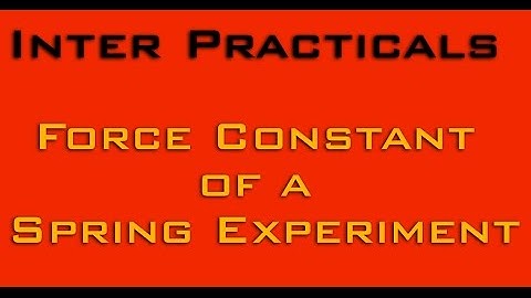 Physics Practical Force Constant of a Spring Experiment video