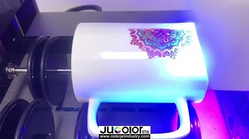 How to use the Jucolor small desktop A3 UV led printer with a rotary jig for mugs printing