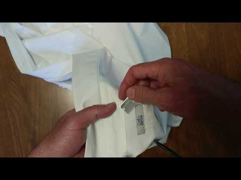 HOW TO REMOVE LABELS FROM DRESS SHIRT USING SINGLE EDGE RAZOR