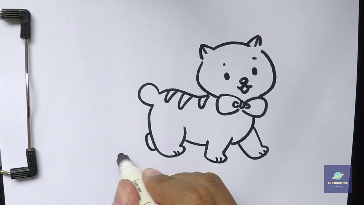 How to Draw cute cat - YouTube