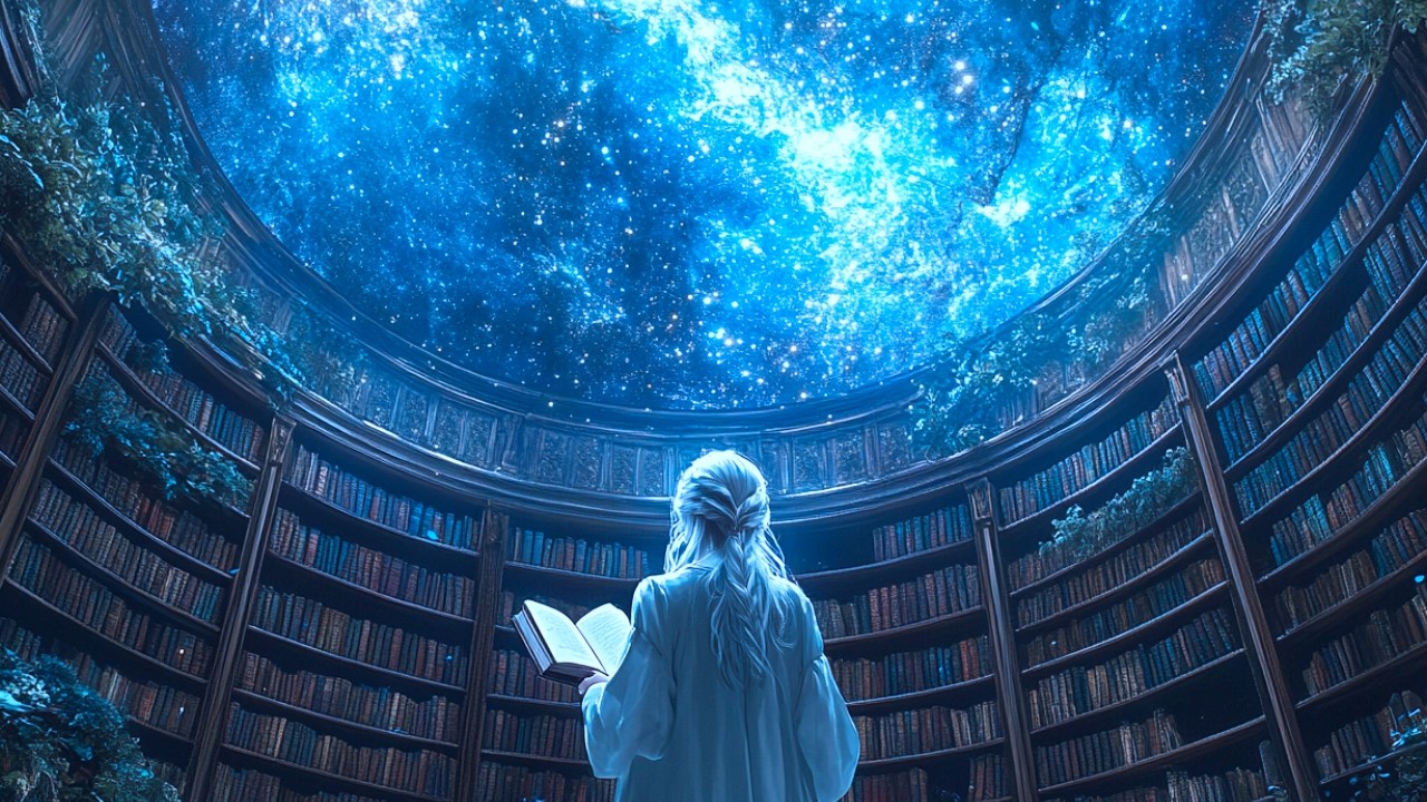 The Starlit Archive｜1 Hour of Soothing Vocals in a Starry, Magical Library