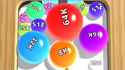 2048 Merge Balls 64k,128k | Level Up Balls Math Games | Satisfying Mobile Game | Blob Merge - Part 5