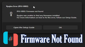 Ryujinx was Unable to find any firmwares installed