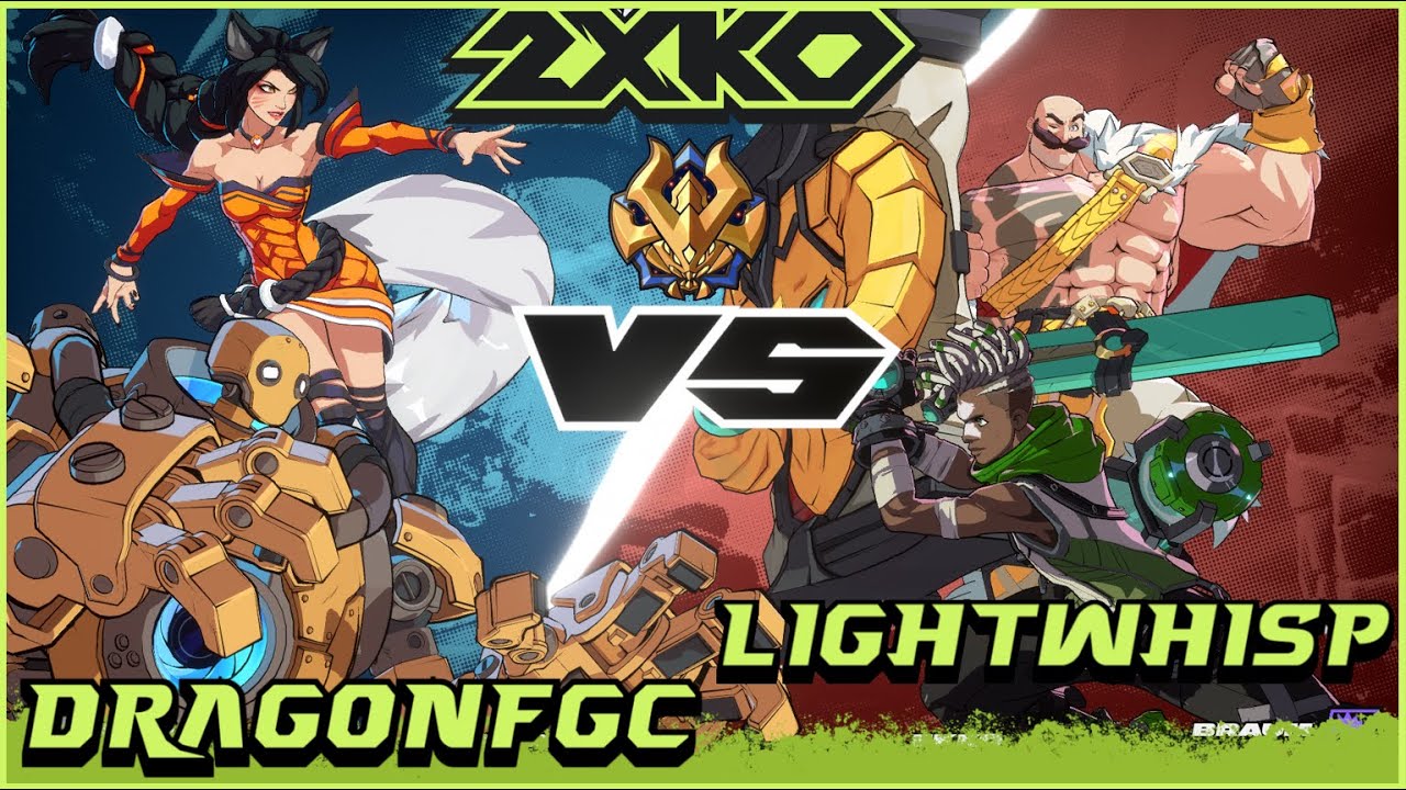 2XKO - DragonFGC (Ahri/Blitzcrank) vs LightWisp (Braum/Ekko) - 2XKO Fights!