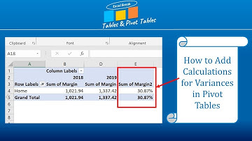 How to Add Calculations for Variances in PivotTables