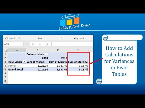 Video: Hur beräknar man varians i en pivottabell?