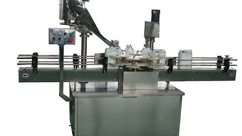 In-line capping machine for plastic jar automatic high speed cap screwing machinery testing video