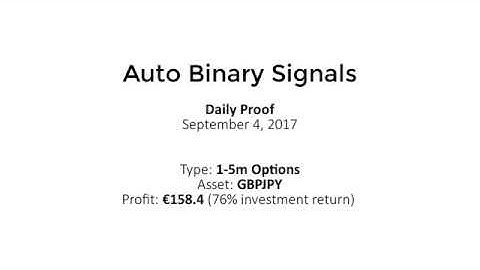 Auto Binary Signals (Main ABS) Video 1 Live Trading - September 4th 2017