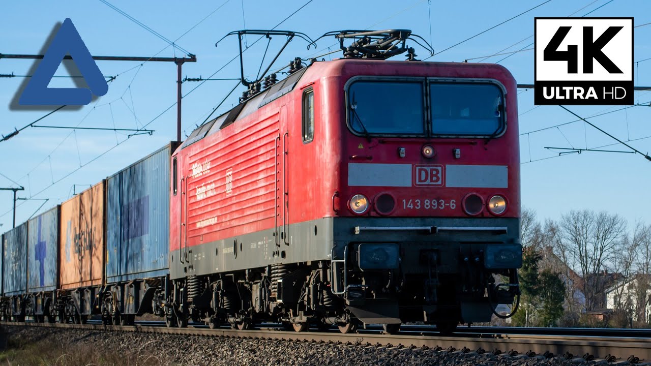 [4K] DeltaRail 143 893 with container train passes Dedensen/Gümmer ...