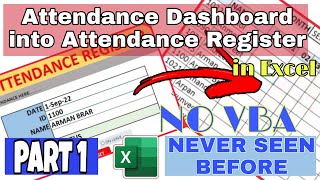 Attendance dashboard | ATTENDANCE MANAGEMENT SYSTEM | ATTENDANCE DASHBOARD  WITH REGISTER