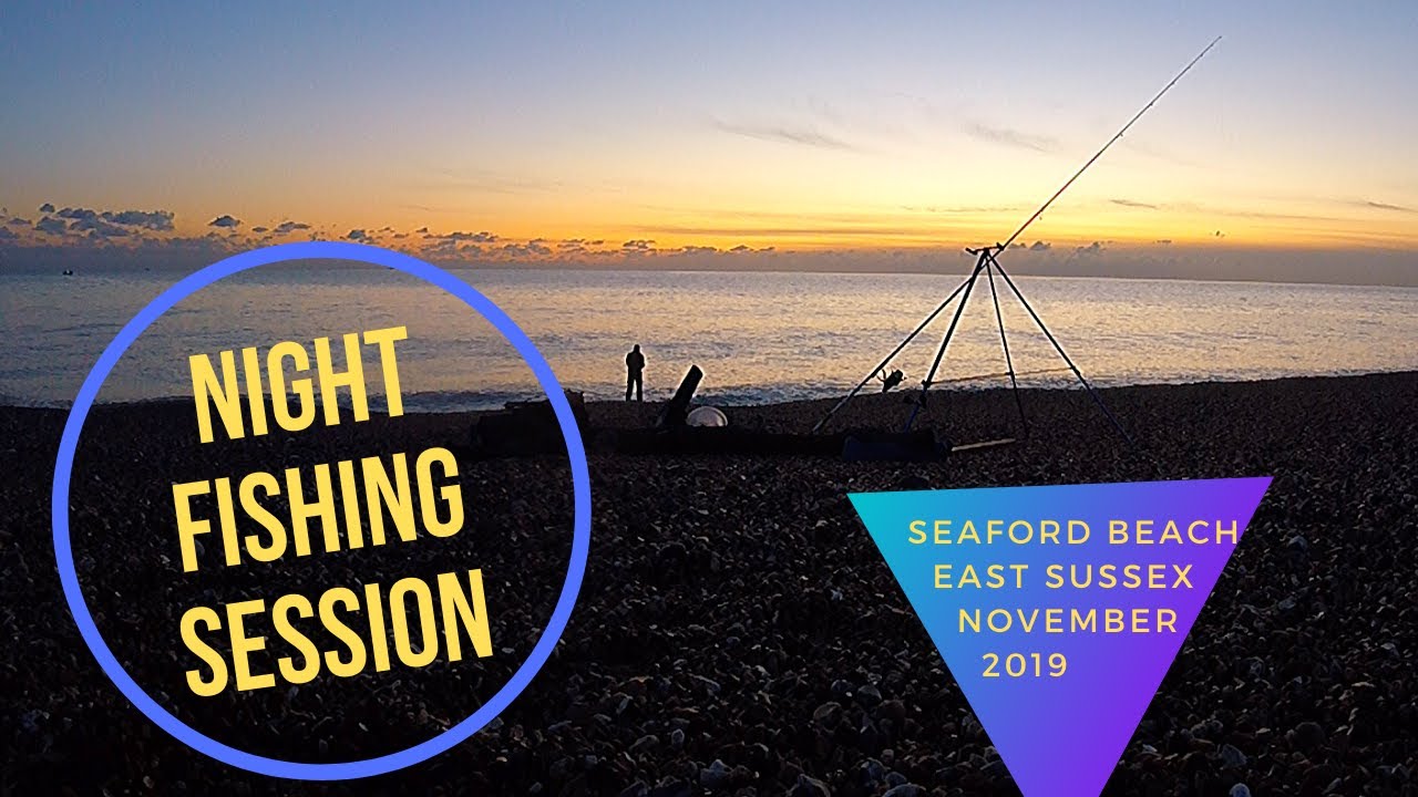 NIGHT BEACH FISHING.A night session on Seaford Beach East Sussex 