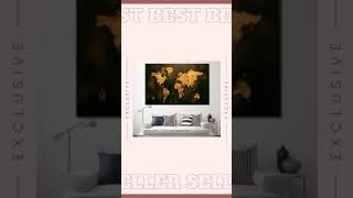 Rustic Push Pin World Map Canvas Wall Art