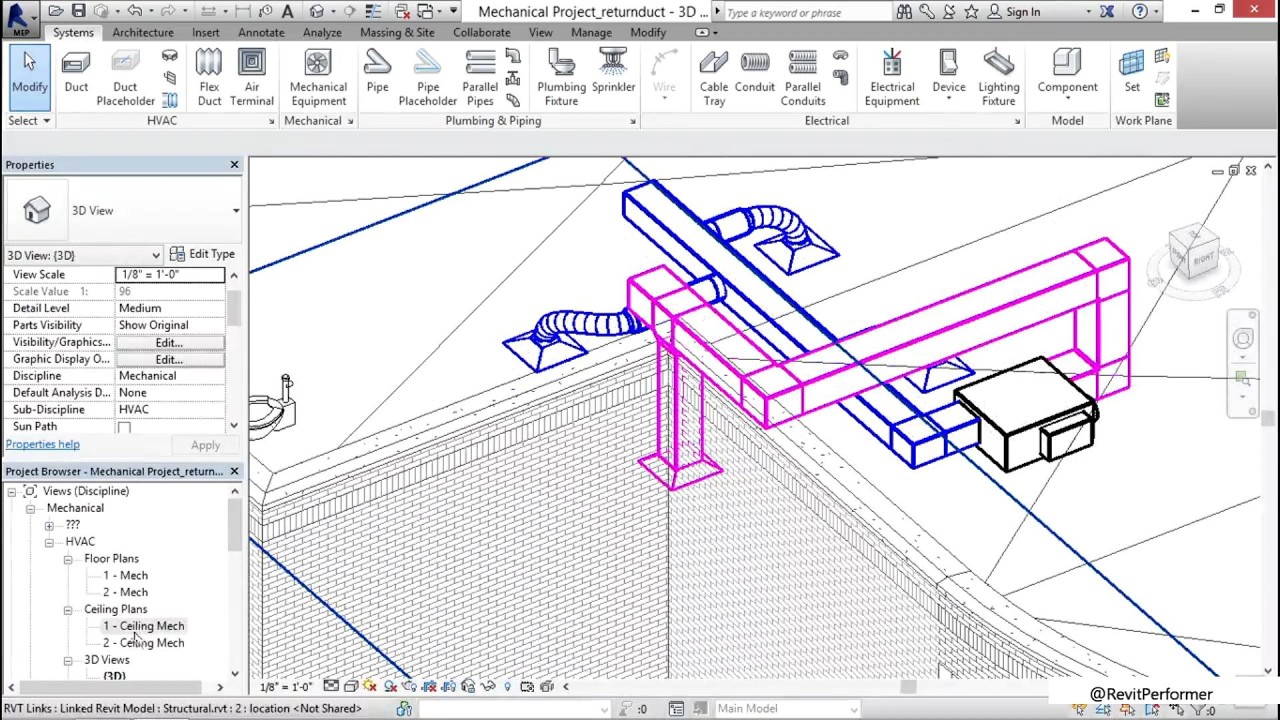 Revit MEP_Mechanical Adding Equipement Terminal a Supply and Return ...