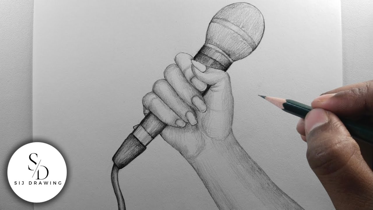 Microphone drawing tutorial step by step || easy drawing tricks - YouTube