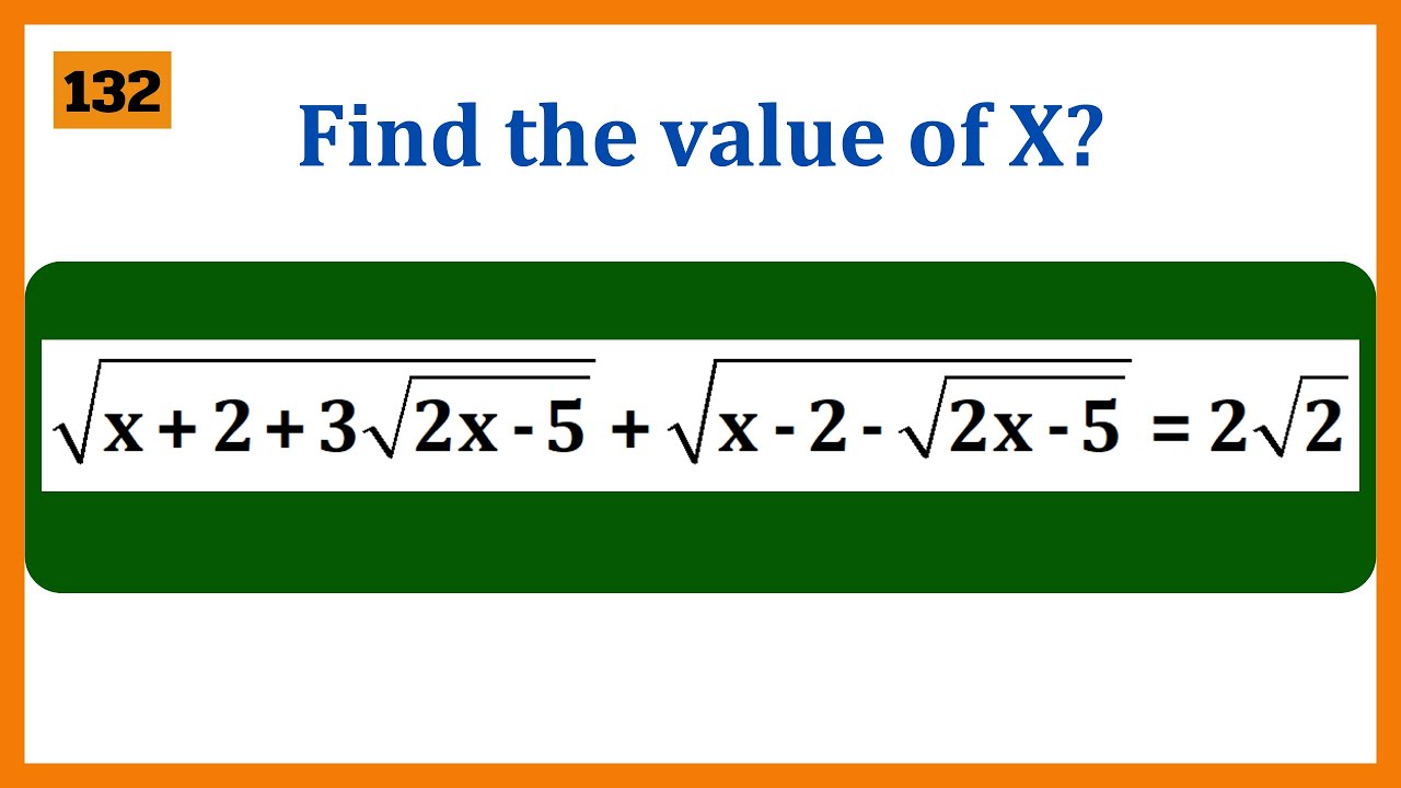 Find The Value of x In This Algebra Equation | Olympiad Math - YouTube