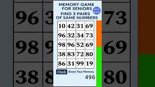 Brain Exercise for Seniors – Daily Focus Challenge for Sharp Minds | Match the Numbers