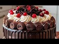 كيكة الشوكولاتة الفاخرة بالكرز والكريمة 