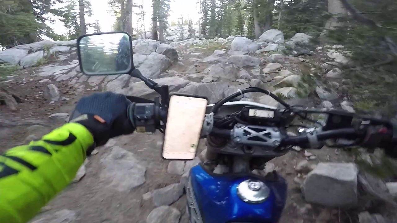 Riding on the Rocks at the Mormon Emigrant Trail on a DR650