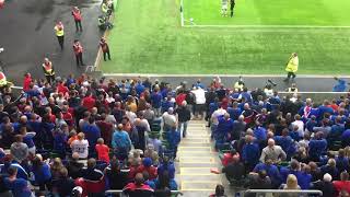 Linfield fans attacking Celtic player Leigh Griffiths 14/07/2017