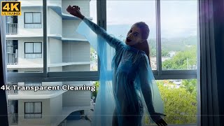 Transparent 4K Clean With Rain Coat Gl Cleaning Satisfying Window Shine