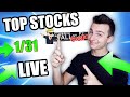 TOP STOCKS TO WATCH LIVE: Short Squeezes, Penny Stocks + MORE [1/31]