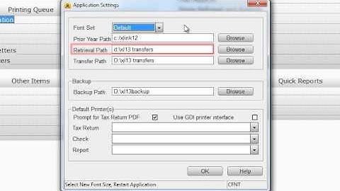 Local Settings - CrossLink Professional Tax Software