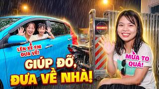 Heavy Rain, Aunt Yen Stuck at the Office, Mother Hue & MiMi Come to Help Bring Aunt Yen Home Safely!