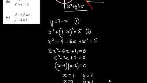 C1 - Simultaneous Equations 3 -  Linear and Quadratic More challenging examples