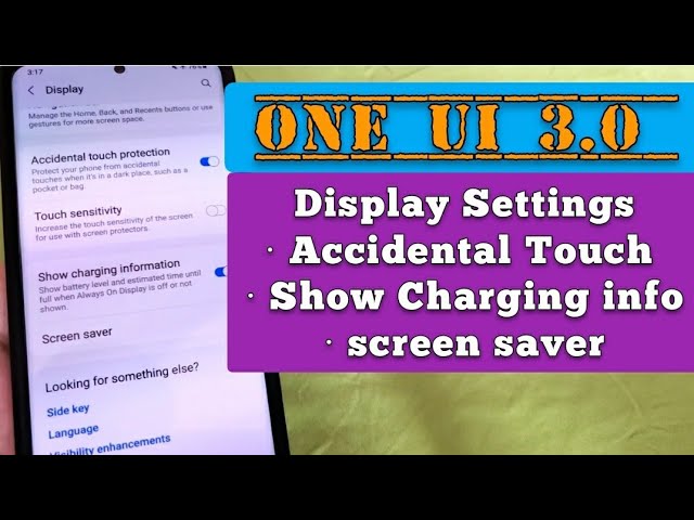 how to turn on mode, show charging info and screen saver for phones with One UI 3.0 - YouTube