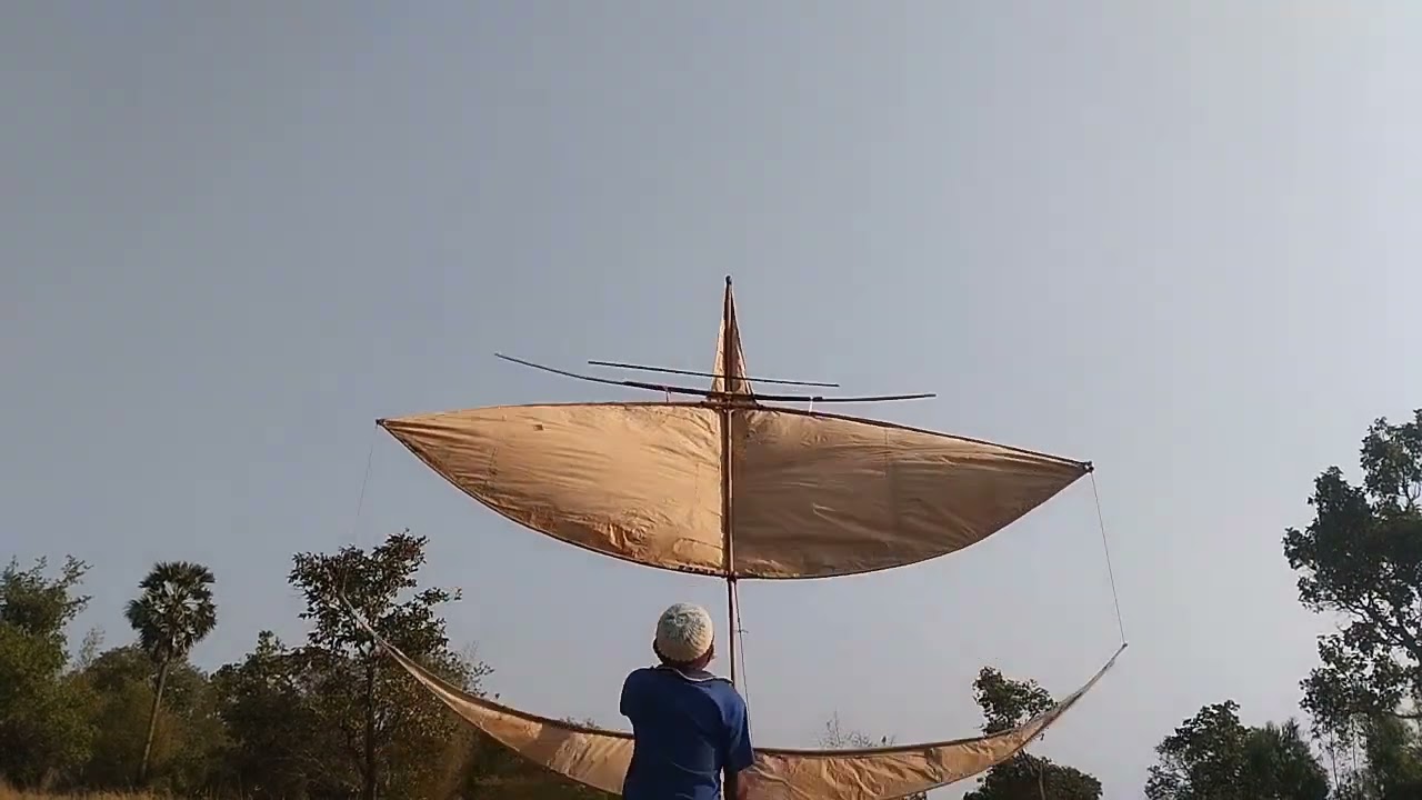 สุดยอดว่าววงเดือนยักษ์ 340 เซนต์ดันลมนรก#ว่าววงเดือนยักษ์