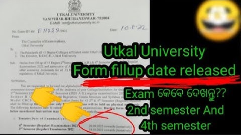 Utkal University 4th and 2nd semester exam date information | utkal University exam notice 2nd sem
