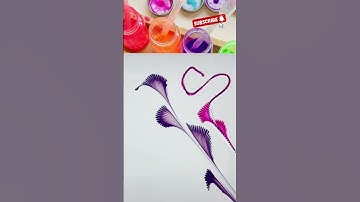 String easy beautiful thread painting design||string pull technique||how to paint using thread#short