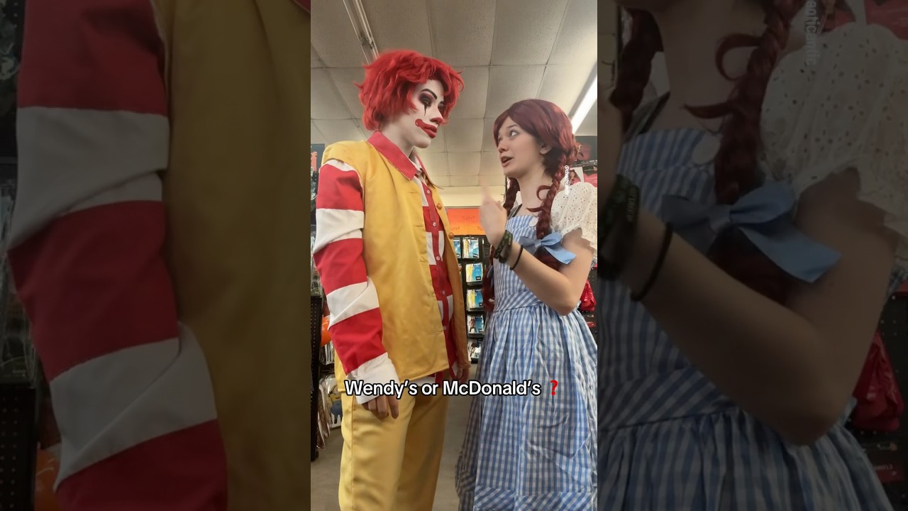 Which one? 🍔#cosplay #mcdonalds #wendys #fastfood #halloween #costume #clown #spirithalloween