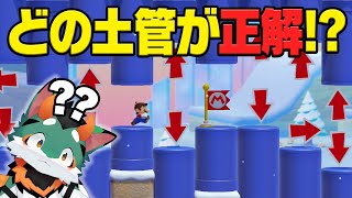 こんなコースやったことないぞ？！瞬時にどの土管に入るか判断するコースが面白すぎた！ｗ【マリオメーカー2】