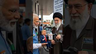 Modi Holding Mini Trump? 😂 Donald Trump Asks Khamenei for Petrol #shorts #modi #trump #petrol