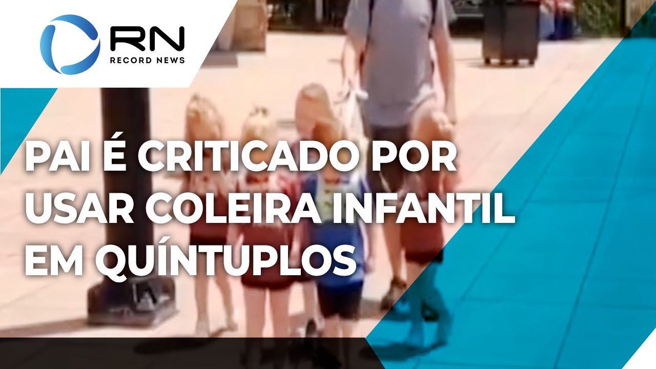 Pai é criticado por usar coleiras infantis em filhos quíntuplos