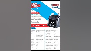Kores easy count 453 dual cis mix value cash Count machine