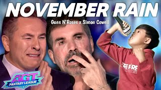 Golden Buzzer : Simon Cowell cried when the litlle boy participant sang November Rain Song Amazingly