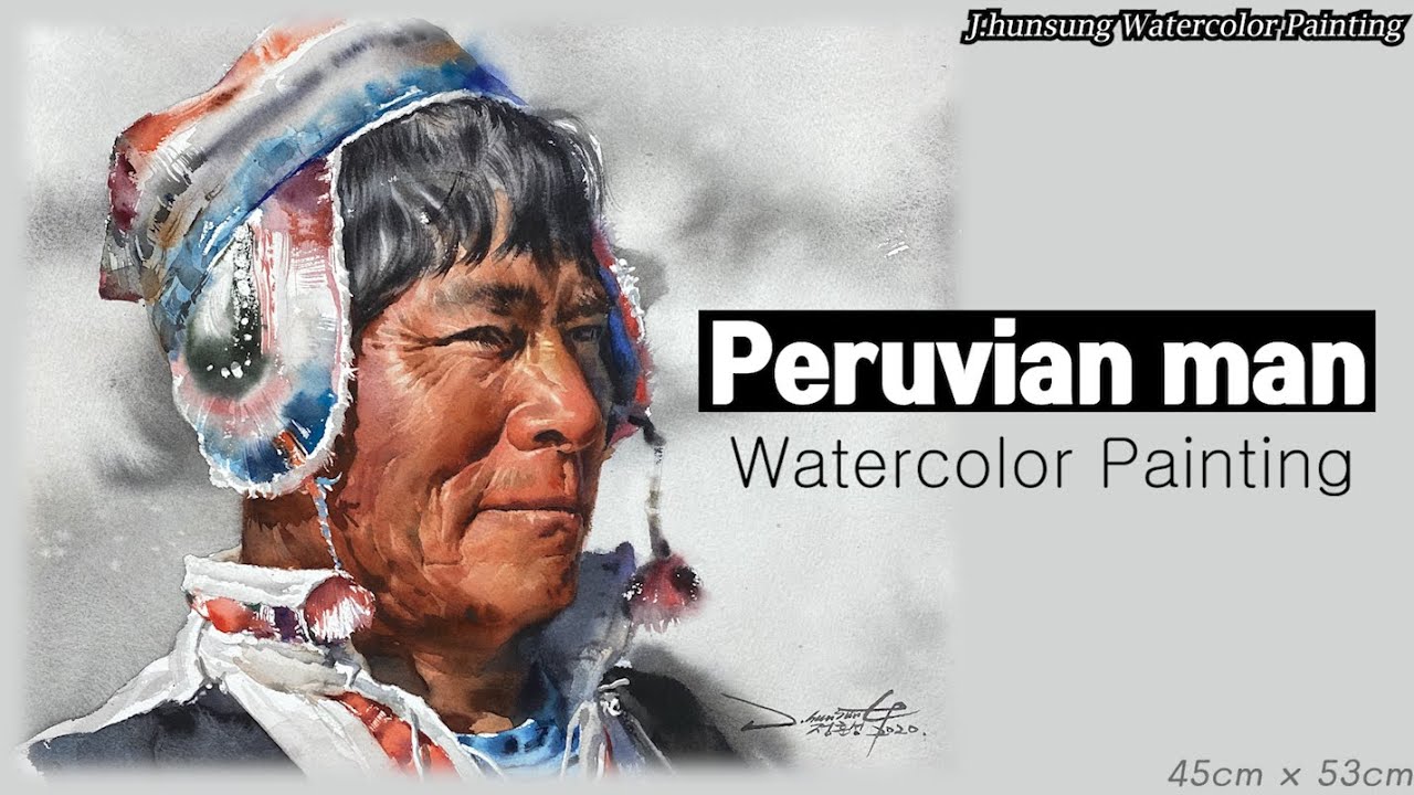 Watercolor portrait painting │ 인물수채화 초상화 수채화 │Peruvian man
