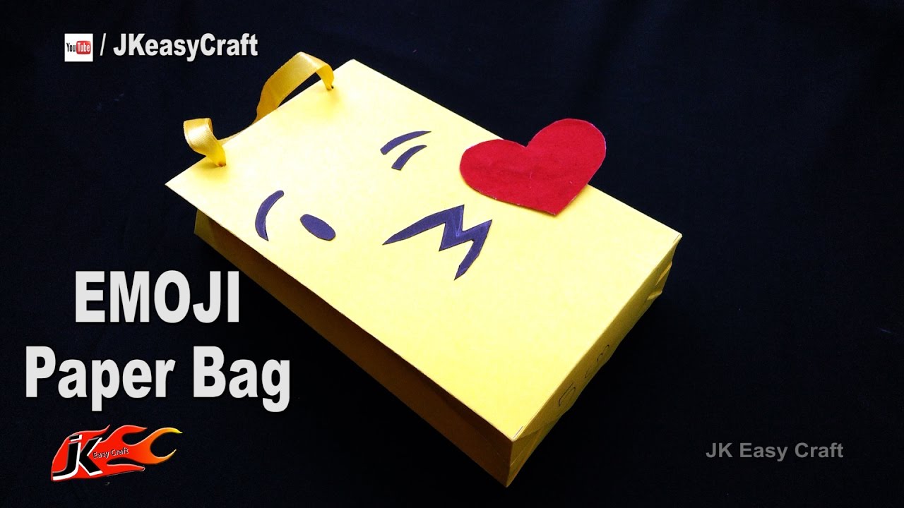 How to make paper bag Emoji Paper Bag Tutorial JK Easy Craft 216